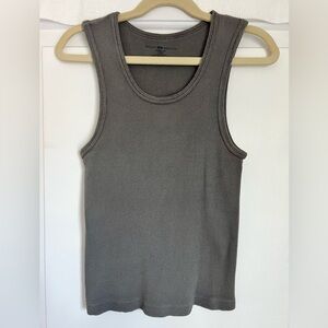 Brandy Melville Gray Ribbed Fitted Tank Top